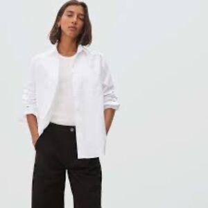 Everlane The Relaxed Oxford Shirt In White Size 12